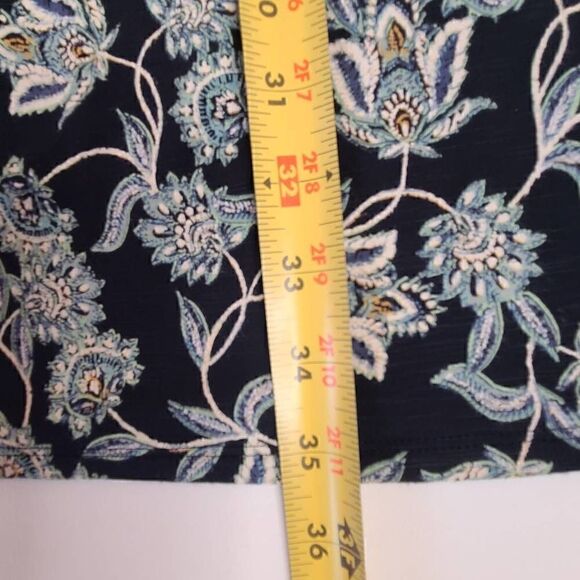 J Jill Womens Navy Blue Floral V Neck Comfortable Shift Dress Medium Petite - Picture 11 of 11